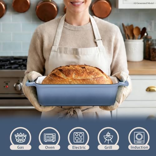 11x5 Inch Cast Iron Loaf Pan with Lid, Sourdough Bread Baking - Image 2