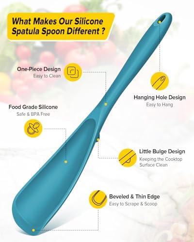 BUNDLEPRO Silicone Cooking Spoons for Nonstick Cookware, One-Piece, 2 Pack - Image 2