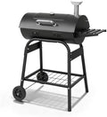 Outvita Barrel BBQ Charcoal Grill with Warming Rack & Dual Prep Table Black by Outvita