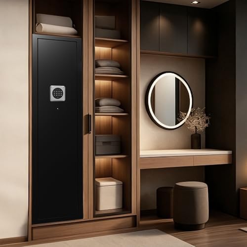 2-3 Gun Safes, Rifle Safe for Home with No Assembly Needed, Gun Safe for Rifles with Quick Access, Gun Cabinets with Mute Mode, Rifle Gun Safe with Removable Shelf, 52”H Gun Safe Rifle - Image 7