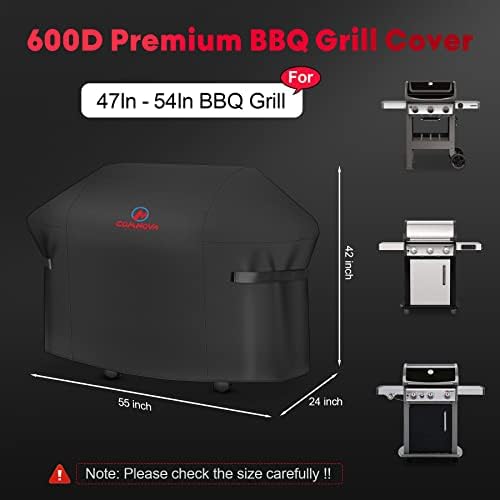 Comnova Grill Cover 55 Inch - 600D BBQ/Barbecue Gas Cover for Outdoor Grill Heavy Duty and Waterproof, Weber, Char-Broil, Nexgrill, Monument, Dyna-glo, Brinkmann and More - Image 2