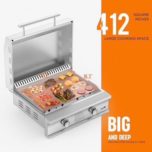Stanbroil 28-Inch Built-In Gas Griddle for Outdoor Kitchen, Liquid Propane - Image 3