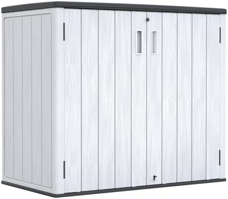 ZZM 37 Cu.ft Outdoor Storage Cabinet with One Tool Kit, Horizontal Storage Shed for Garage, Bike, Garbage Cans, Garden Accessories by ZZM