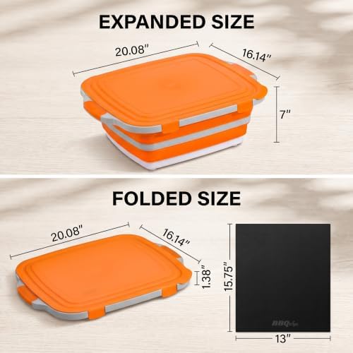 Collapsible BBQ Prep Tub with Locking Lid, Cutting Board & Wash Basin, 16L - Image 3