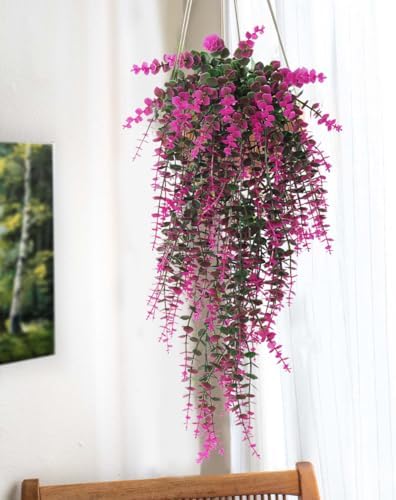RECUTMS Fake Monkey Plants Hanging Eucalyptus Vines Fake Vines Outdoor 3Pcs - Image 5