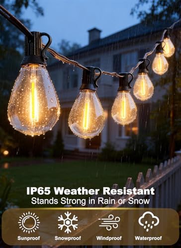 100FT Outdoor String Lights Waterproof, 36+1 Shatterproof S11 LED Bulbs, Extra Long Patio Lights for Outside, Bistro Cafe Decor, Backyard Garden Hanging Lights, Outside Fence Light String - Image 6