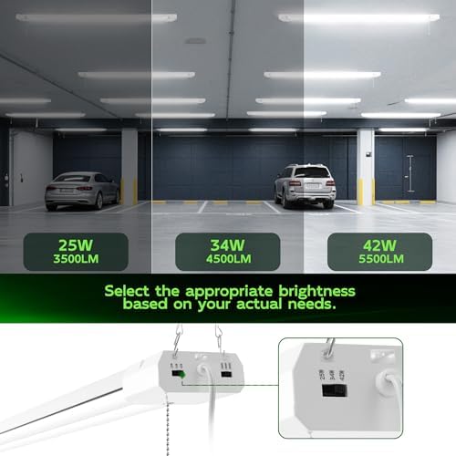 Hlite LED Shop Lights 4FT with Reflector,5500LM,3 Power Level&3CCT,6 Pack - Image 4