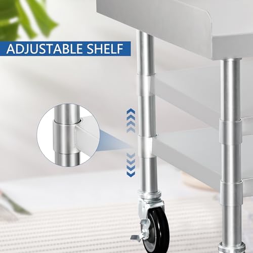 HARDURA Stainless Steel Equipment Stand with Casters 24"X24" - Image 5
