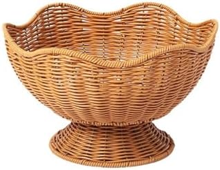 RT&BS Round Woven Fruit Basket for Counter, Wicker Bread Bowl, Woven Egg Baskets, Reusable Handwoven Basket for Living Room, Kitchen, Store, Restaurant, Outdoor, Party by RT%26BS