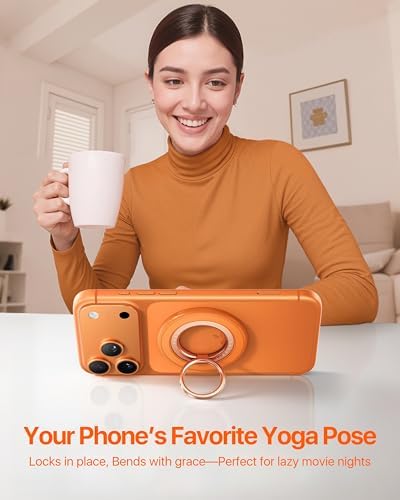 andobil 2026 3rd Gen Stability Magnetic Phone Ring Grip for MagSafe, Orange - Image 6