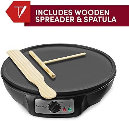 Maxi-Matic 12" Electric Crepe Maker & Griddle, Nonstick, Black - Image 4