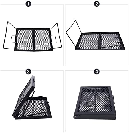 REDCAMP Folding Campfire Grill Heavy Duty Steel Grate, Portable Over Fire Camp Grill for Outdoor Open Flame Cooking Large - Image 5