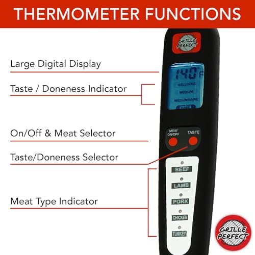 Digital Meat Thermometer Fork for Grilling and Barbecue Fast Read Electronic Probes with Ready Alarm Quick Accurate BBQ Temperature for Steak Chicken Hot Grilled Food - Image 7