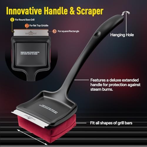 19" Grill Brush Bristle Free,Safe Grill Cleaning Brush, Grill Tools - Image 5