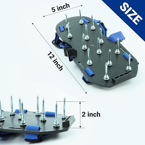 Lawn Aerator Shoes for Lawn, Soil Yard Aerator Tool with Hook & Loop Straps for Effectively Aerating, One Size Fits All Free-Installation Lawn Shoes for Yard Garden Patio Grass, Blue - Image 6