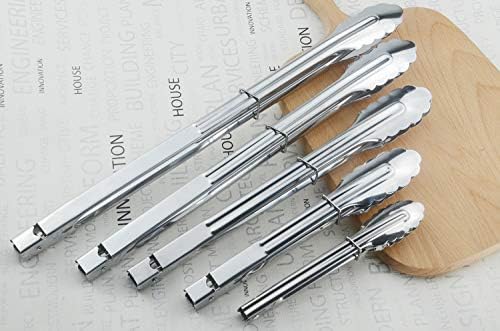 HINMAY Stainless Steel Food Tongs Metal Tongs Set (9 12 14 Inch 3 Pieces) - Image 5