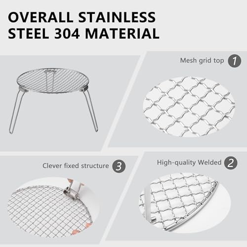 Round grill,Foldable grill,Campfire grill with Carry Bag (Medium) - Image 4