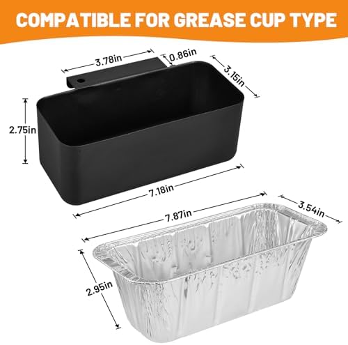 15-Pack Grease Cup Liners + Metal Griddle Grease Catcher Compatible with Blackstone Griddle, Aluminum Foil Drip Pan Grease Catcher Cup Liner for Blackstone Griddle 17, 22, 28, 36 Inch - Image 2