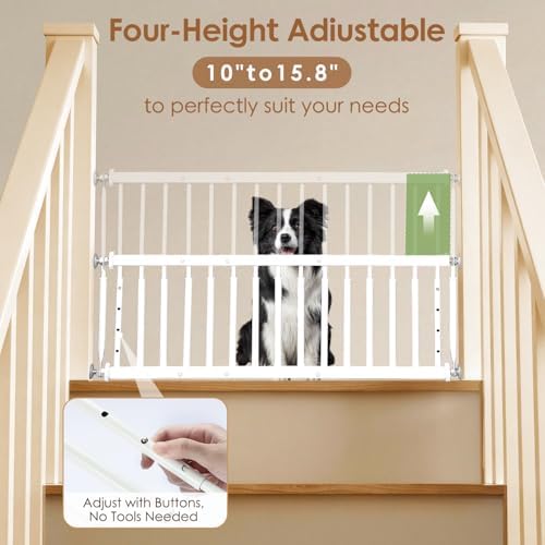 10''-15.8'' Height Adjustable Dog Gate, 18"-53" Wide Short Dog Gate - Image 2