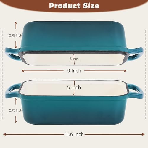 Cast Iron Loaf Pan with Lid, 9x5 Loaf Pans for Homemade Bread - Image 2