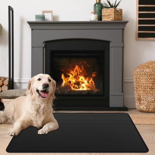 Fireplace Mat Fireproof, 48 x 30 Inch Hearth Rugs for Fireplaces Fire Resistant, Indoor Fire Pit Wood Stove Pads, Outdoor Under Grill Mats, Protect Floors and Decks from Sparks Embers - Image 2