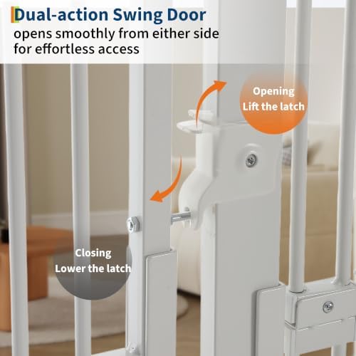 71" Extra Tall Pet Gate for Cats, 30.3-40.9'' Width Adjustable Cat Fence - Image 4