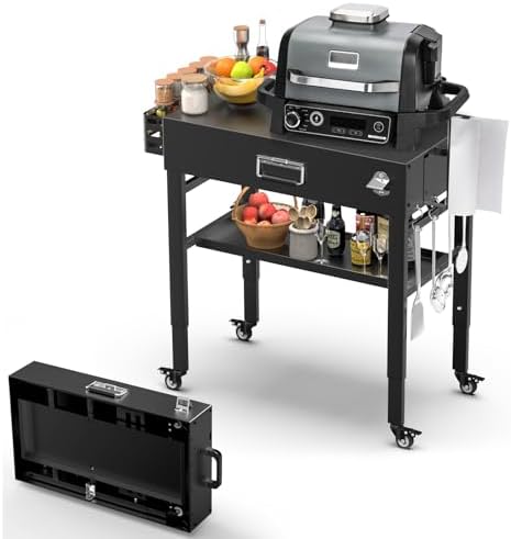 Quick-Fold Grill Cart for Ninja Woodfire & Blackstone by Uniflasy