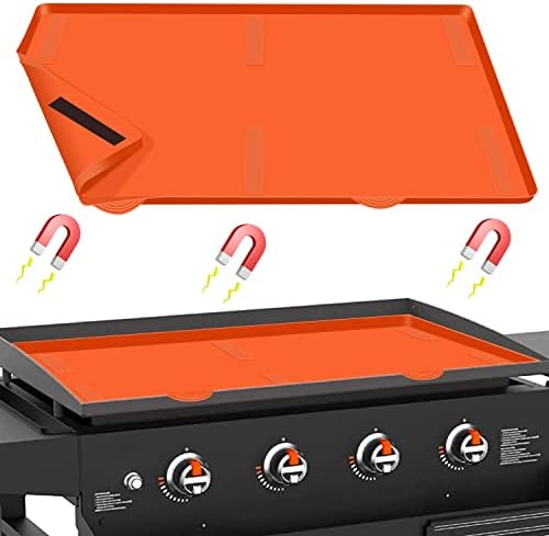 36" Griddle Mat Silicone for Blackstone, Magnetic Protective Cover Mats Blackstone Griddle Top Covers for Blackstone Protector Outdoor-Orange by Hydream