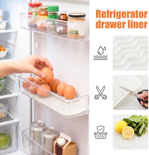 MicoYang Silicone Dish Drying Mat for Multiple Usage,Easy clean,Eco-friendly,Heat-resistant Silicone Mat for Kitchen Counter or Sink,Refrigerator or Drawer Liner White S 12 inches x 6 inches - Image 5