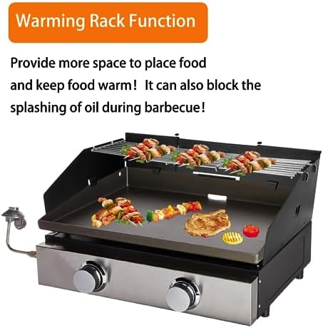 Universal Wind Screen and Warming Rack for 22"-28" Griddle (Rear Grease) - Image 3