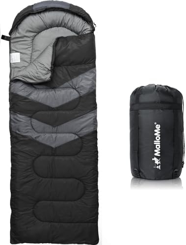 MalloMe Sleeping Bags for Adults Cold Weather & Warm - Backpacking Camping Sleeping Bag for Kids 10-12, Girls, Boys - Lightweight Compact Camping Essentials Gear Accessories Hiking Sleep Must Haves by MalloMe