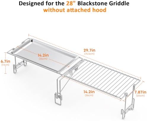 Stanbroil Warming Rack & Tray for 28" Blackstone Griddle, Foldable - Image 5