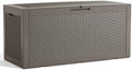 DRATO 120 Gallon Deck Boxes Outdoor Waterproof, Resin Large Lockable Storage Box with Lid, Outdoor Storage Bench Patio Cushions Furniture, Garden Tools, Pool Accessories (Grey, 120 Gallon) by DRATOprovidesawarmandcozy