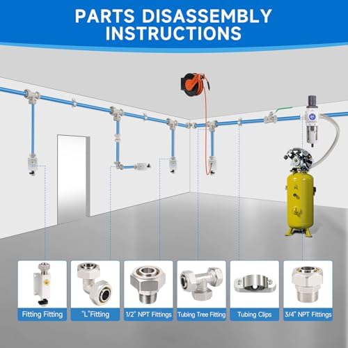 3/4"×100&200&300ft Shop Air Line Kit, Hdpe-Aluminum Rapid Air System - Image 5