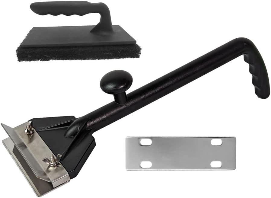 Chef Master Flat Top Griddle Scraper Cleaning Kit Combo, Long Handle by ChefMasterProfessional