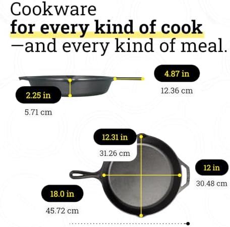 Lodge Pre-Seasoned Cast Iron Skillet, 12 Inches, Spacious Skies - Image 6