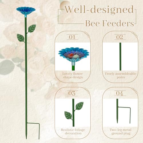 2 Pack Bee Watering Station, Bee Bath for Garden Outdoor Yard Decor - Image 5