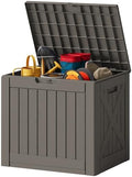 JUMMICO 42 Gallon Resin Deck Box Waterproof Outdoor Storage Box by JUMMICO