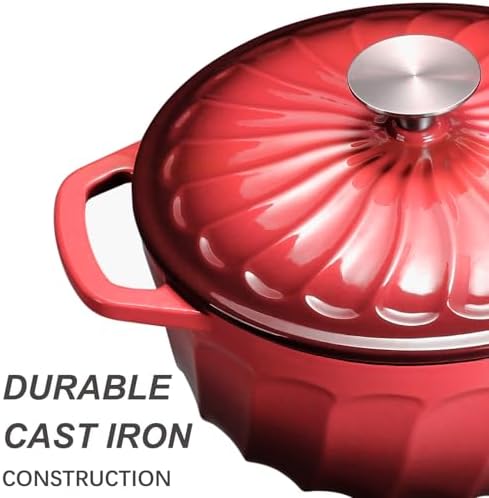 Enameled Cast Iron Dutch Oven Pot with Lid, 3 QT Small Dutch Oven - Image 3