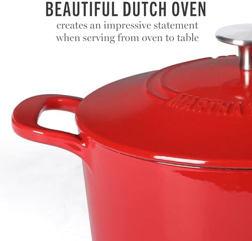 Martha Stewart Gatwick 4 Quart Enamel Cast Iron Dutch Oven - Red - Image 3