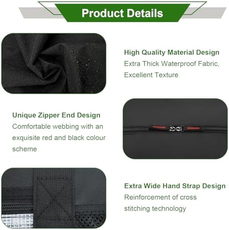 24" BBQ Tool Storage Bag with Pockets, Grill Tool Organizer- Heavy-Duty Storage Bag Waterproof 600D Oxford, Folding Design Gift for Camping, Tailgates, Outdoor BBQ Parties (24" Lx8 Wx8 H) - Image 4