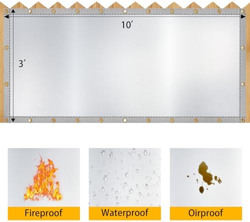 3' X10' Grill Heat Shield for Deck Railing, Fireproof Heat Shield for Grill - Image 3