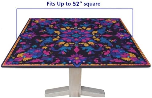 Outdoor Tablecloth with Elastic, Mandala Madness Pattern Printed on Polyester Pub Table Cover, Great for Picnics BBQs Daily Meals, Fit for 52" x 52" Square Tables - Image 5