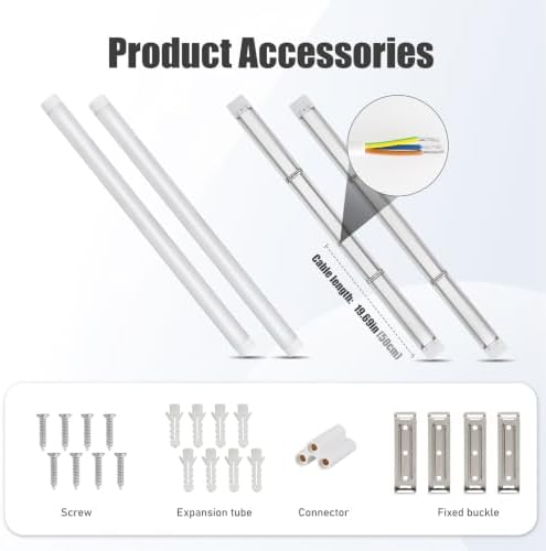 2 Packs 8FT LED Batten Light with 0.5m Cable, Ultra-Thin Ceiling Surface Mounted Light, 80W, 5000K, IP20, LED Ceiling Lamp for Garage, Shop, Hallway, Office, Market - Image 5