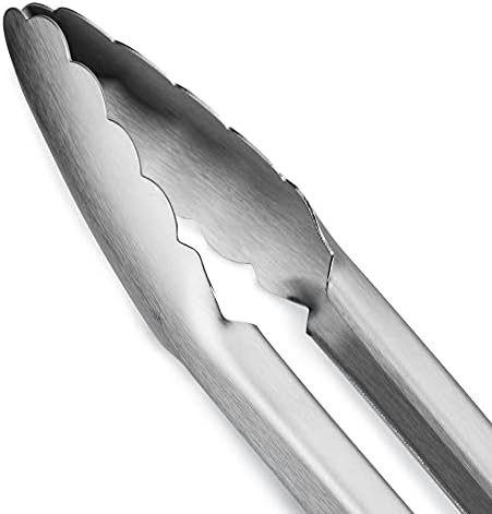 304 Stainless Steel Kitchen Cooking Tongs, 12 & 14 Inch, Set of 2, Orange - Image 2