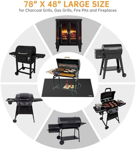 Tamfile Large Fireproof Grill Mat for Outdoor BBQ (78 x 48 Inch, Black) - Image 6
