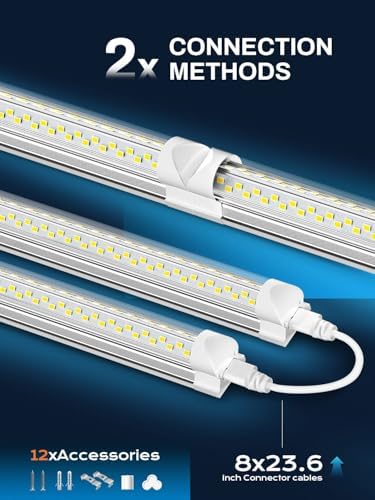 Super Bright 100W 5000K 15000LM 8FT Led Shop Lights 10-Pack For Garage Shop - Image 6