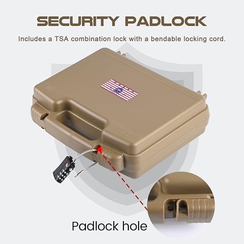 Kinghardcase 9mm Gun Case Lockable, TSA Approved Firearm Travel Case with TSA Lock, Pistol Case Hard Shell, Gun Safe for Handgun, Pistol, Revolver - Shockproof Gun Storage - Image 3