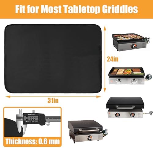 Grill Mat for Blackstone Griddle Accessories 17in & 22in, 31 x 24 x 0.02in - Image 6
