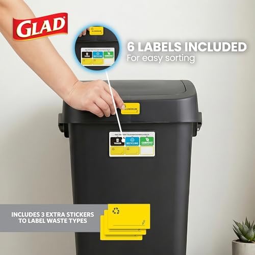 Glad Trash Can with Clorox Odor Protection | Linkable, 12 Gallon, Black - Image 6